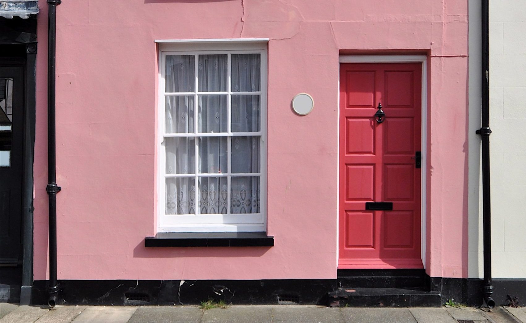 pink terraced house